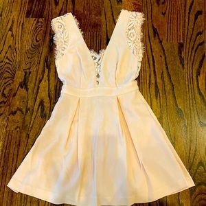 Light pink BCBG lace detail dress